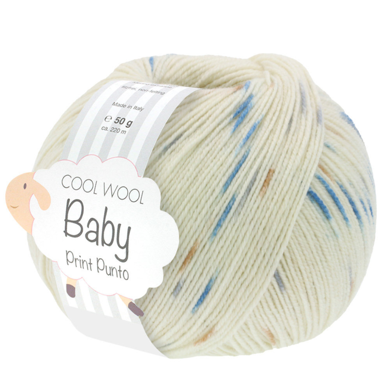 Lana Grossa Cool Wool Baby 364 Crème/Kameel/Lichtgrijs/Donkergrijs