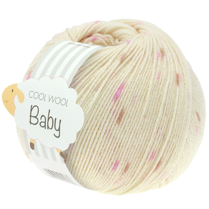 Lana Grossa Cool Wool Baby 353 Off-white/Sering/Roze/Bes