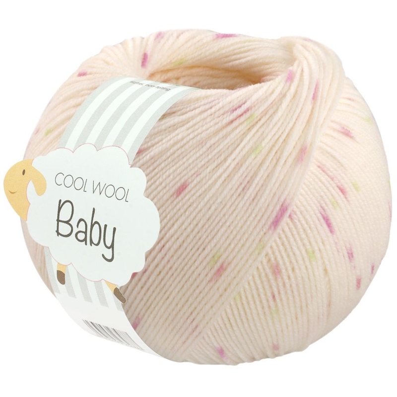 Lana Grossa Cool Wool Baby 367 Wit/Pink/Kiwi