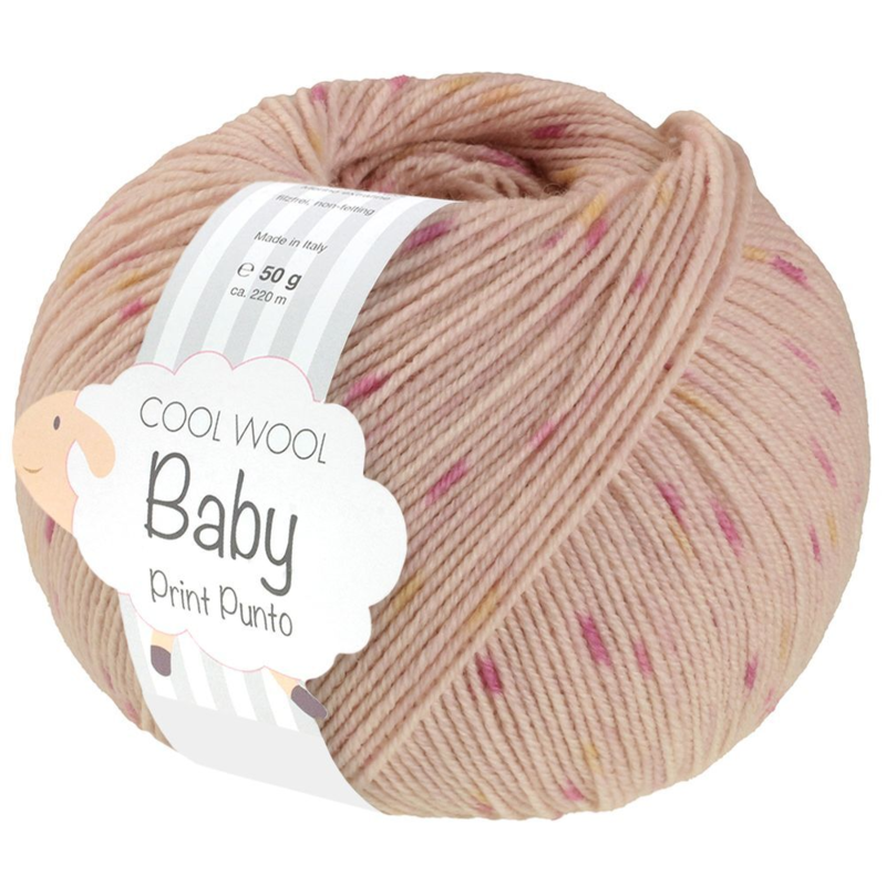 Lana Grossa Cool Wool Baby 370 Roze beige/Roze/Geel