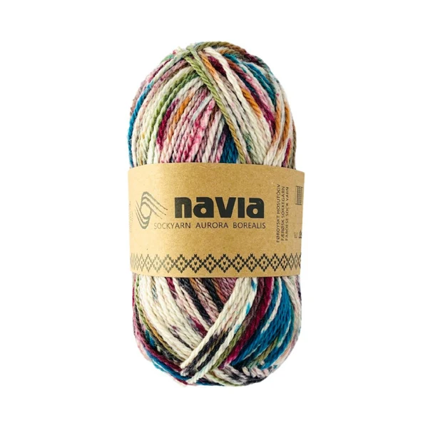 Navia Sock Yarn 520 Groen gemêleerd