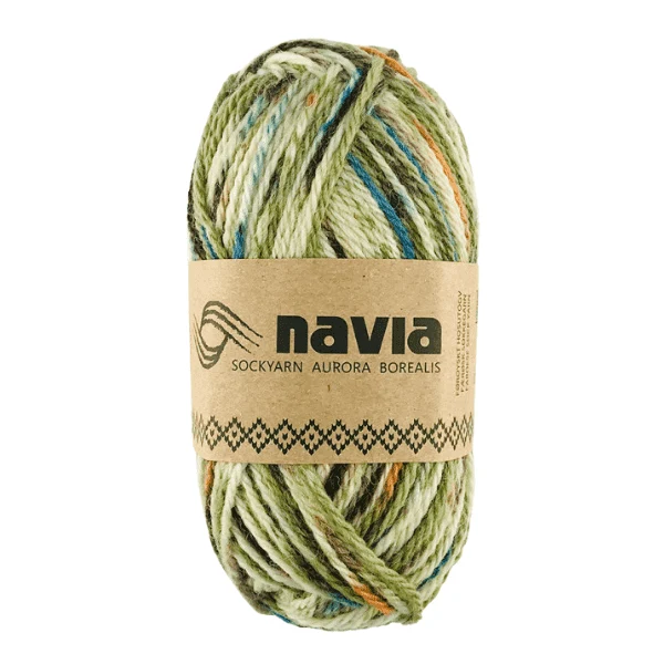 Navia Sock Yarn 520 Groen gemêleerd