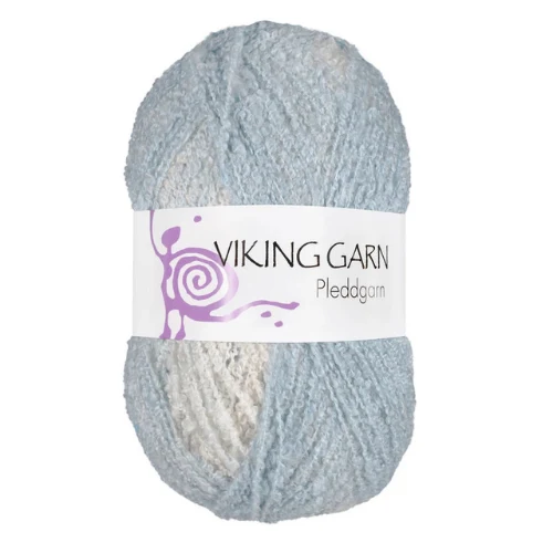 Viking Pleddgarn 722 Wit/Lichtblauw