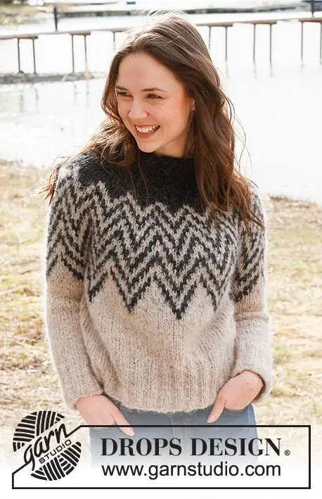 235-4 Inverted Peaks Sweater by DROPS Design