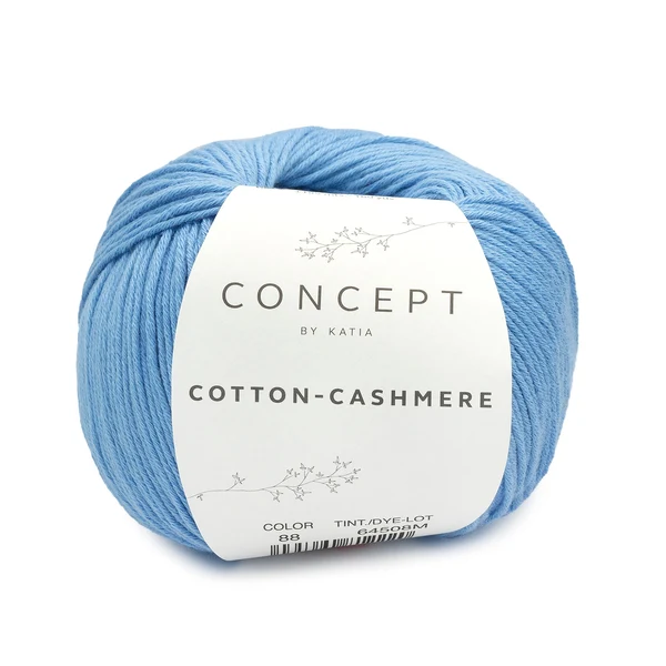 Katia Cotton Cashmere 88 Helder blauw