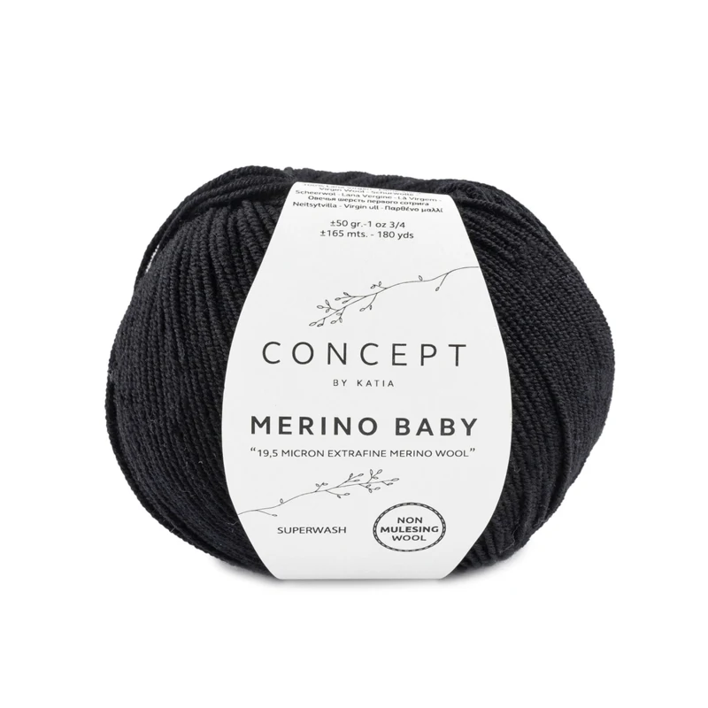 Katia Concept Merino Baby 002 Zwart