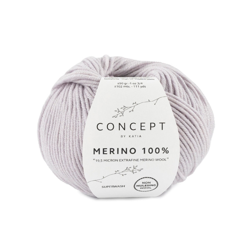 Katia Merino 100% 086 Parelmoer lichtgrijs