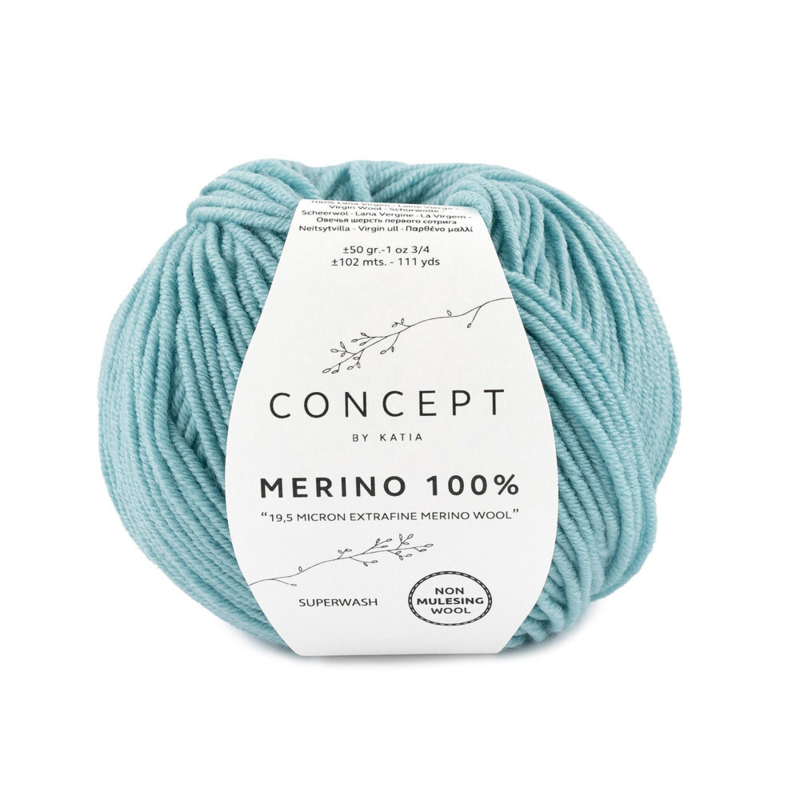 Katia Merino 100% 075 Waterblauw