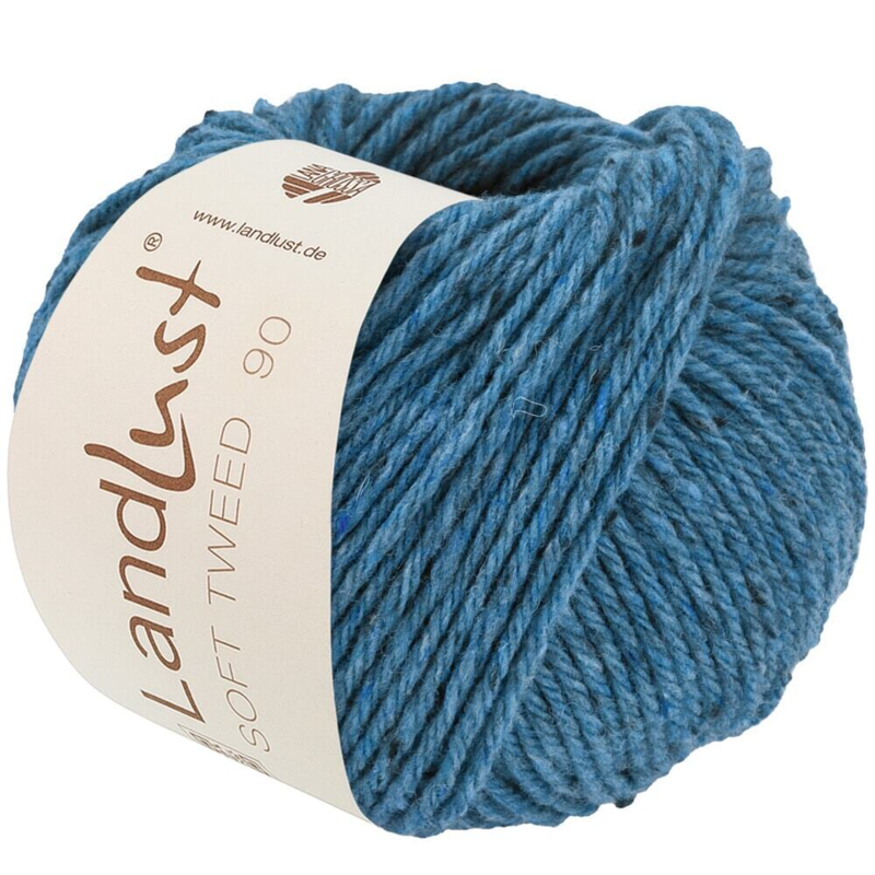 Lana Grossa Landlust Soft Tweed 90 29 Turquoiseblauw gemêleerd