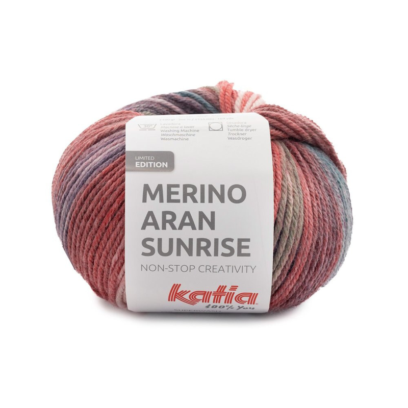 Katia Merino Aran Sunrise 309 Paars-Groen-Rood