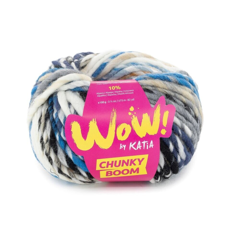 Katia Wow Chunky Boom 309 Donkerblauw-grijs-bruin