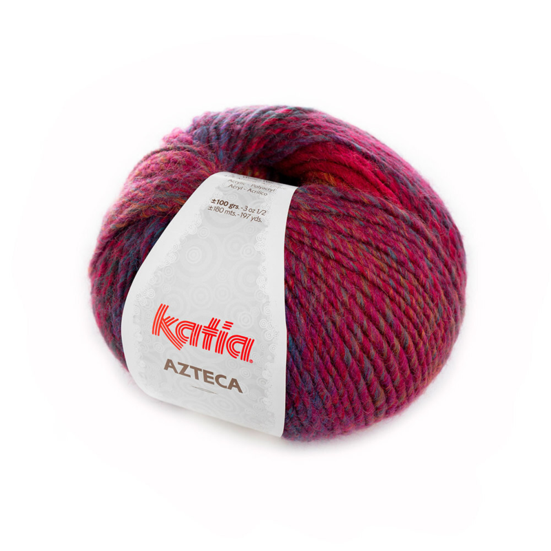 Katia Azteca 47 Donkerbruin-donker fuchsia-blauw