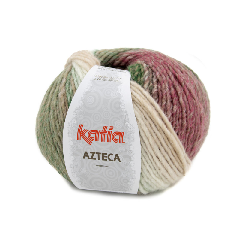 Katia Azteca 75 Ecru-groen-roze-bruin