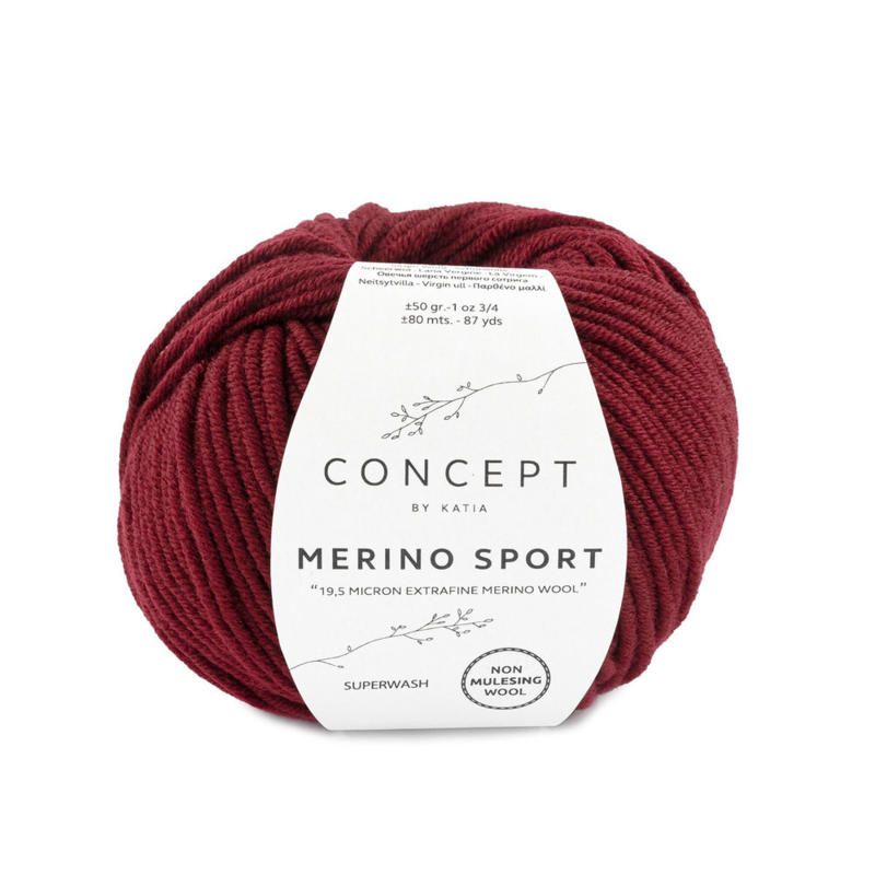 Katia Concept Merino Sport 022 Donker bordeaux