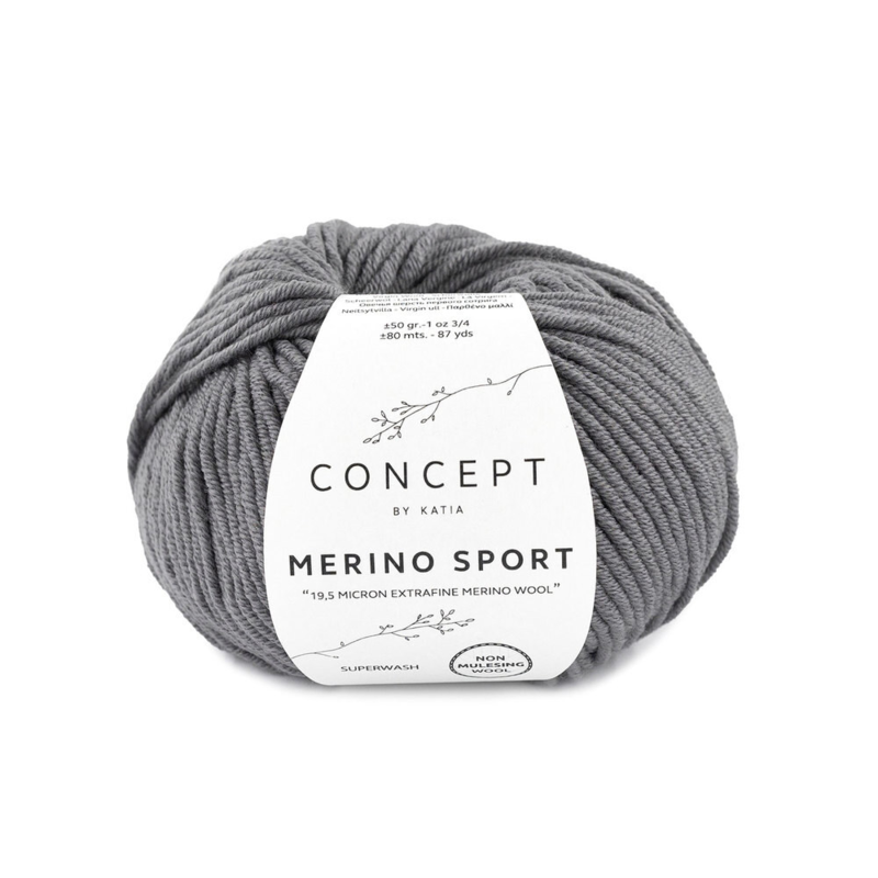 Katia Concept Merino Sport 011 Donkergrijs