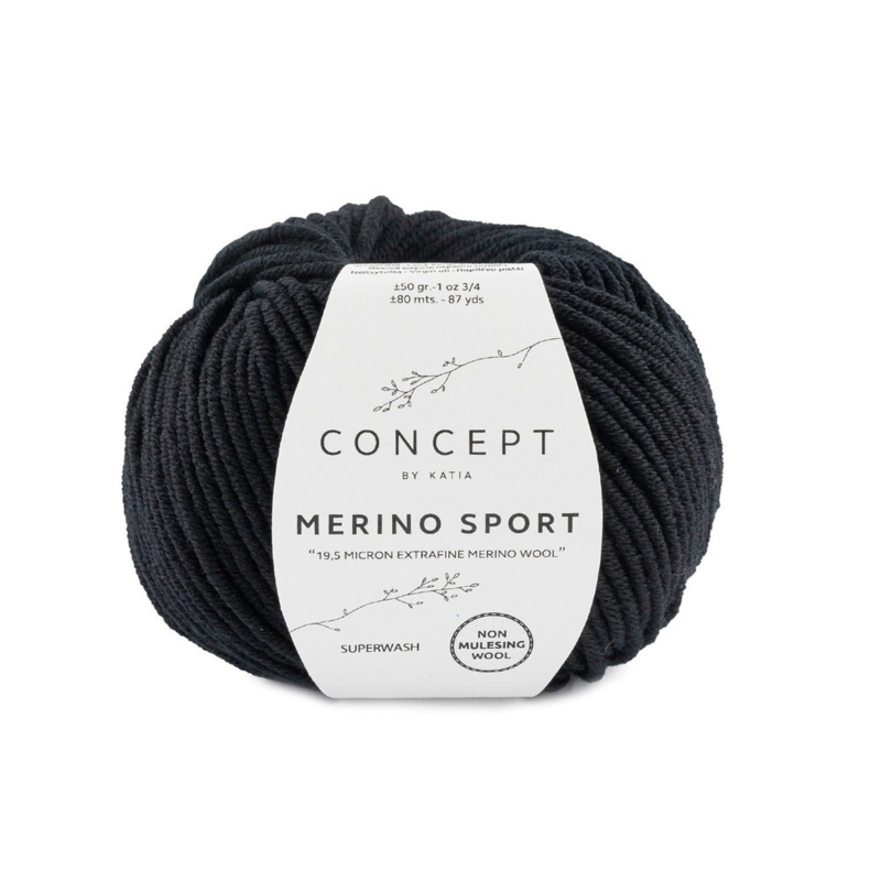 Katia Concept Merino Sport 002 Zwart