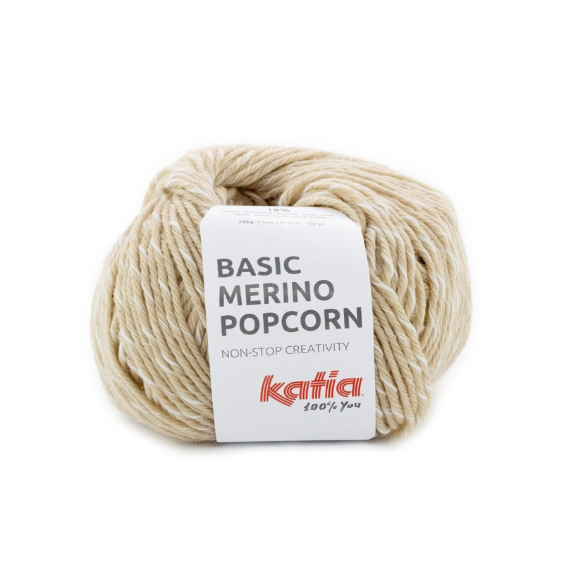 Katia Basic Merino Popcorn 105 Beige-wit