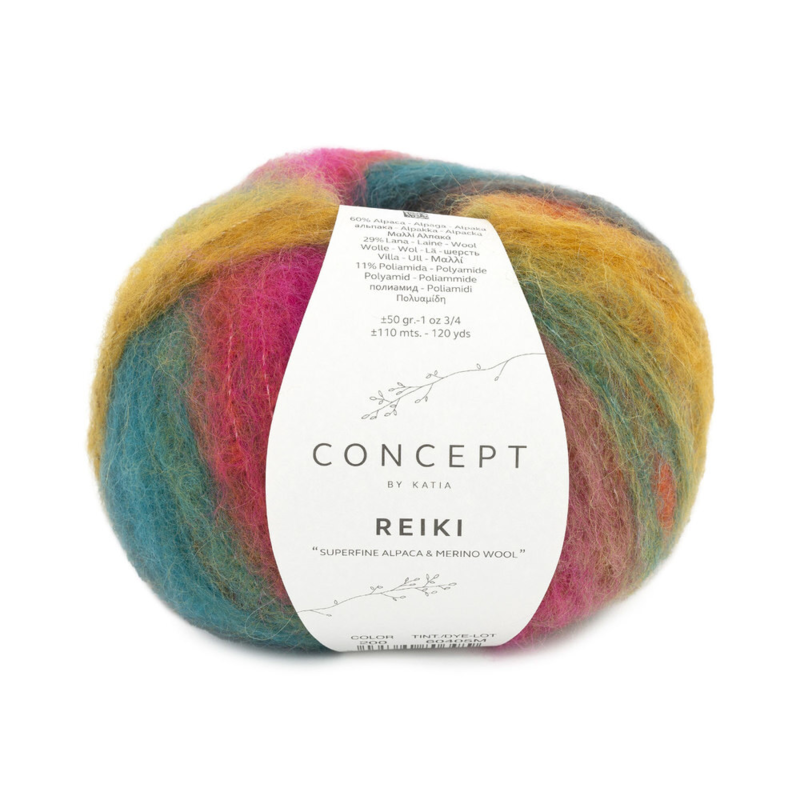 Katia Concept Reiki 200 Oranje-Fuchsia-Groen-Blauwgroen-Oker