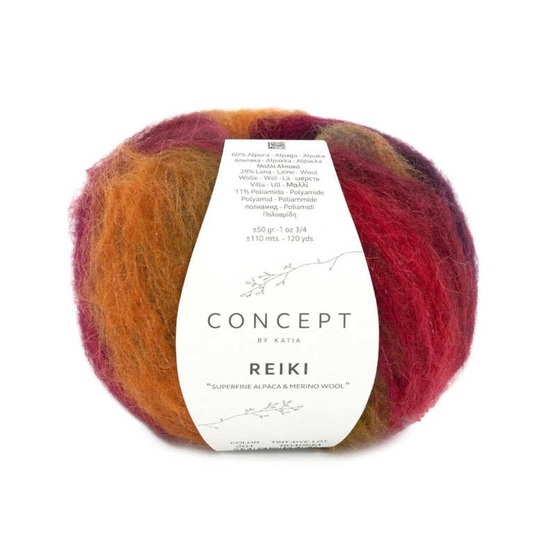 Katia Concept Reiki 201 Rood-Zwart-Khaki-Bruin