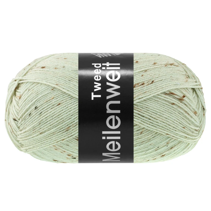 Lana Grossa Meilenweit 100 Tweed 182 Witgroen