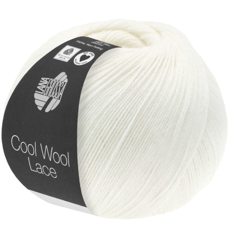 Lana Grossa Cool Wool Lace 28 Wit