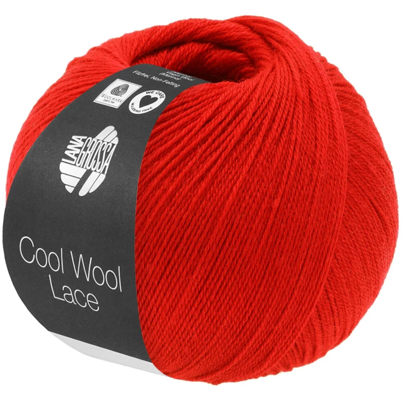 Lana Grossa Cool Wool Lace 68 Helderrood
