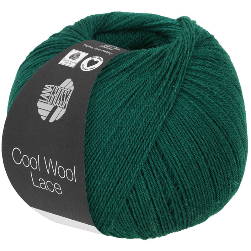 Lana Grossa Cool Wool Lace 42 Donkergroen