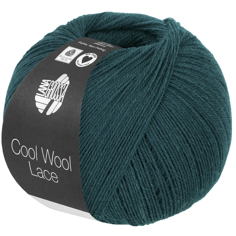 Lana Grossa Cool Wool Lace 69 Donker petrol