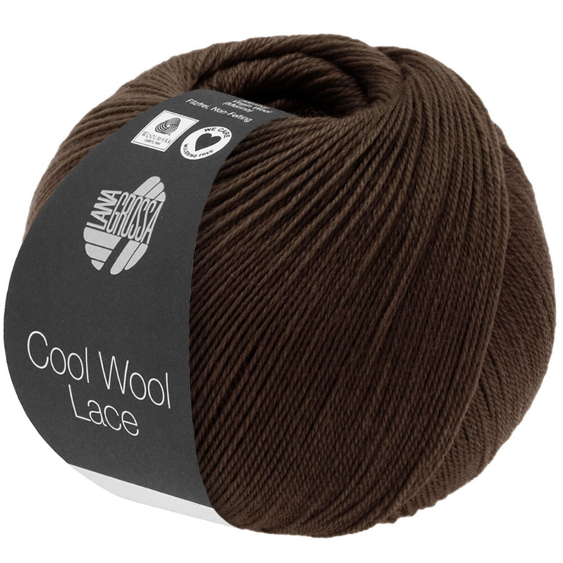 Lana Grossa Cool Wool Lace 57 Zwartbruin