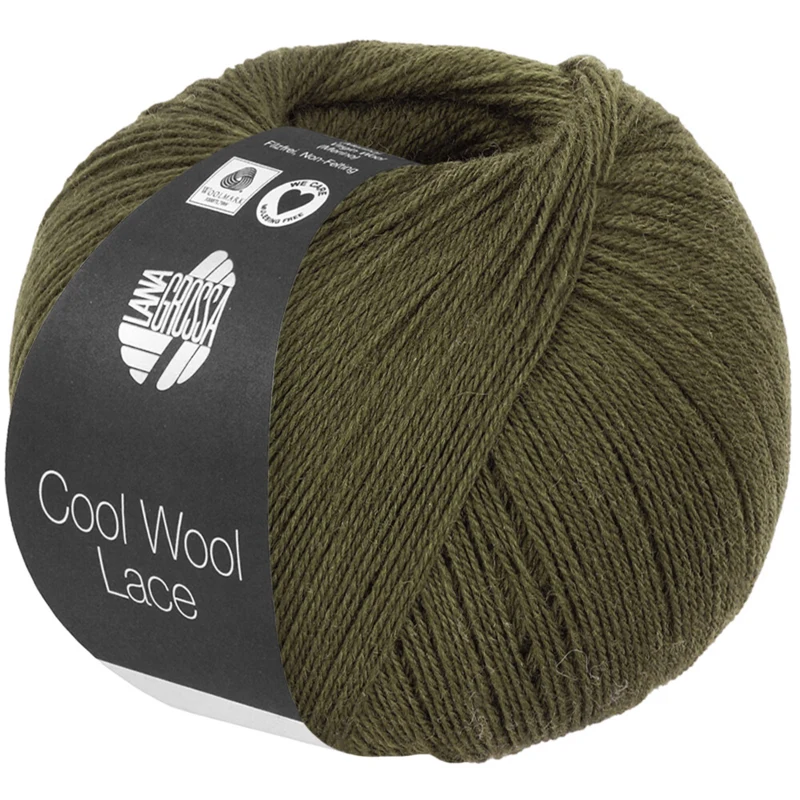 Lana Grossa Cool Wool Lace 70 Groenbruin