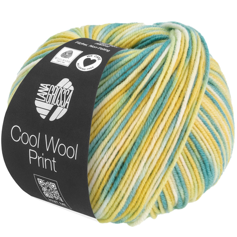 Lana Grossa Cool Wool Print 832 Ecru/Vanille/Turkoois/Petrol