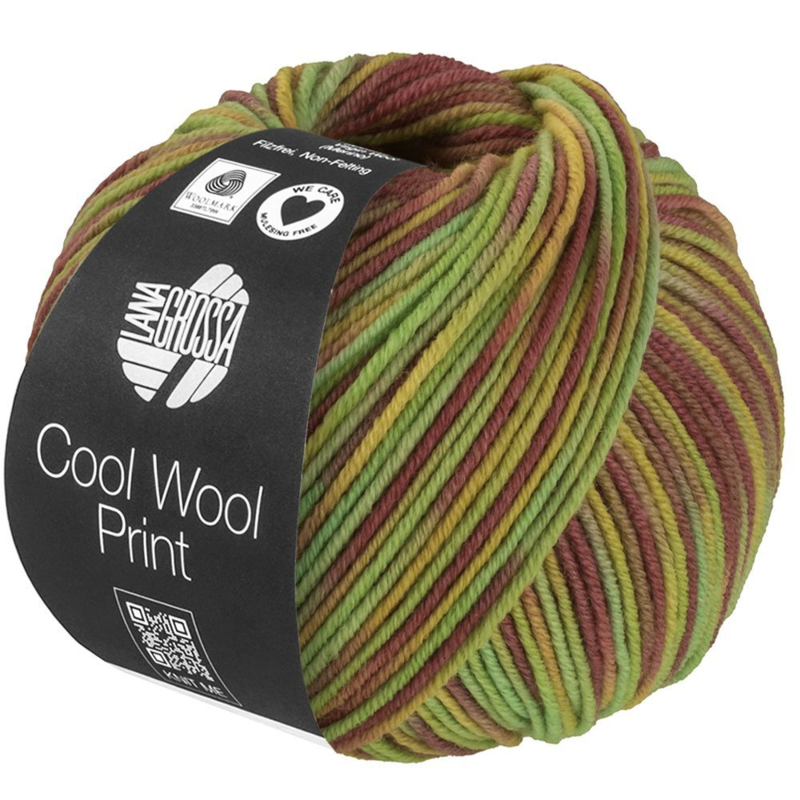 Lana Grossa Cool Wool Print 839 Pistache/Lichtgroen/Mosterd/Mauve