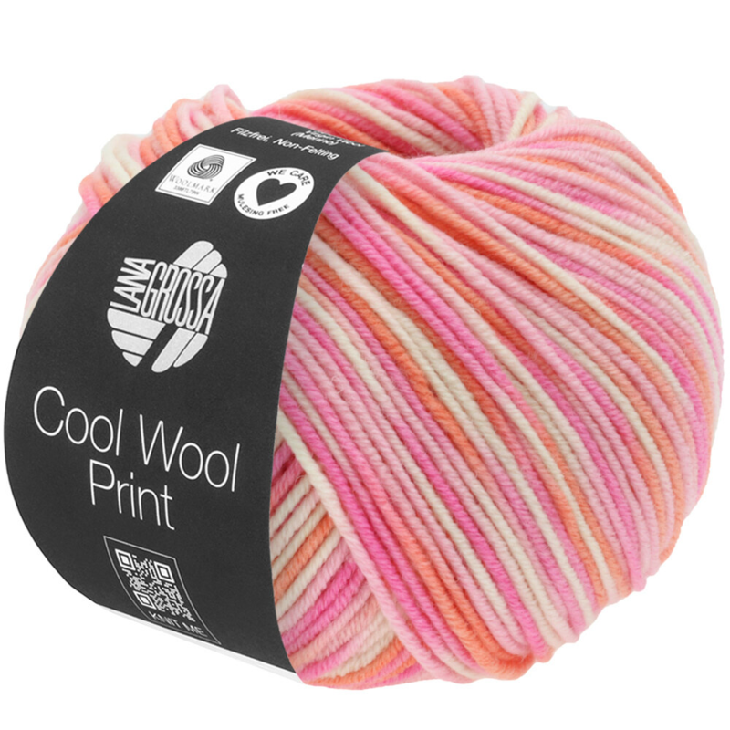 Lana Grossa Cool Wool Print 726 Roze/Pink/Koraal/Ecru