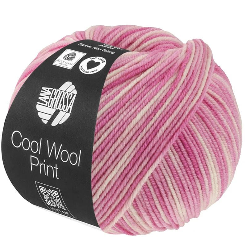 Lana Grossa Cool Wool Print 842 Roze/Fuchsia/Ecru