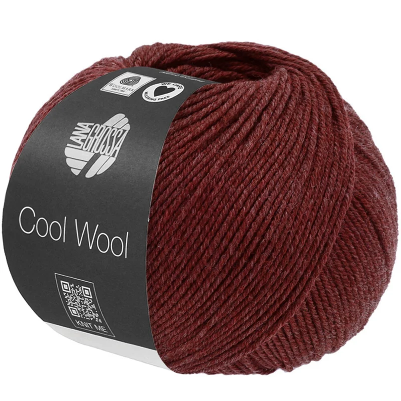 Lana Grossa Cool Wool Mélange 1500 Wijnrood gemêleerd