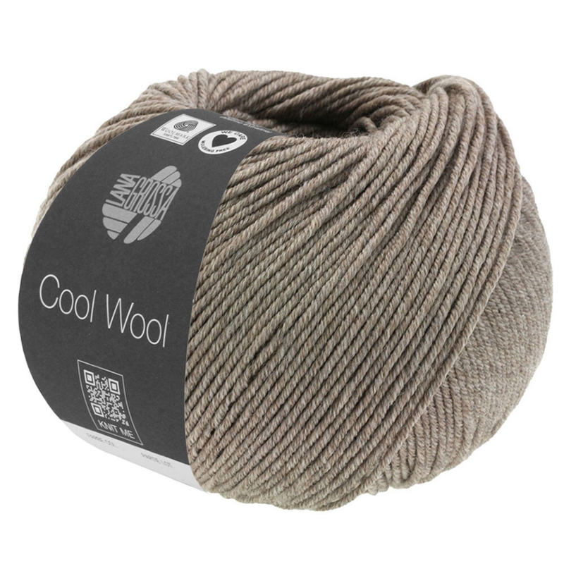 Lana Grossa Cool Wool Mélange 1421 Grijs-bruin gemêleerd