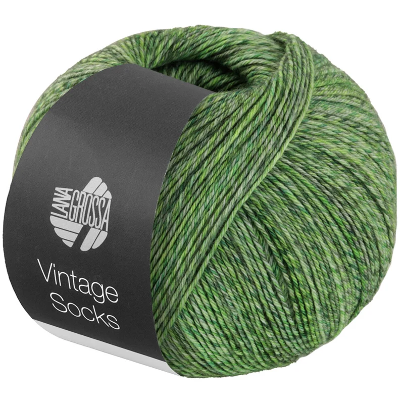 Lana Grossa Vintage Socks 1016 Licht-/mos-/grijsgroen gemêleerd