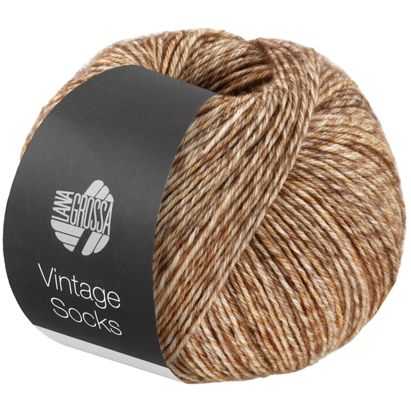 Lana Grossa Vintage Socks 1007 Zandbruin/grijsbeige/grijsbruin gemêleerd