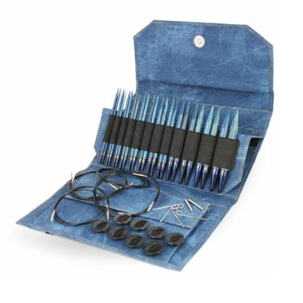 LYKKE Verwisselbare Rondbreinaalden Set Indigo, Blauw, 13 cm