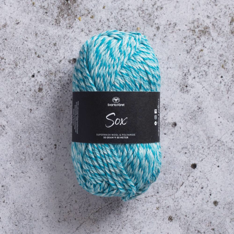 Svarta Fåret Sox 50 g 011 Natuurlijk levendig blauw