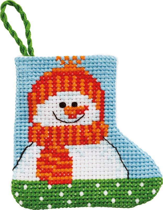 Borduurkit Sneeuwpop 7 x 7 cm