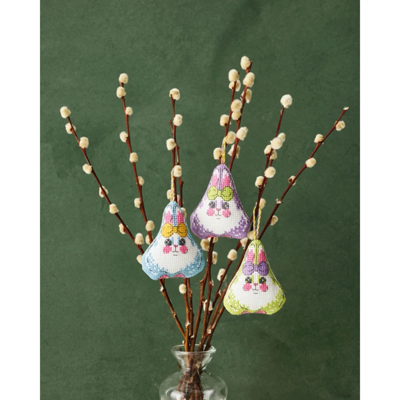 Paashazen met strik 3-pack 6 x 7 cm