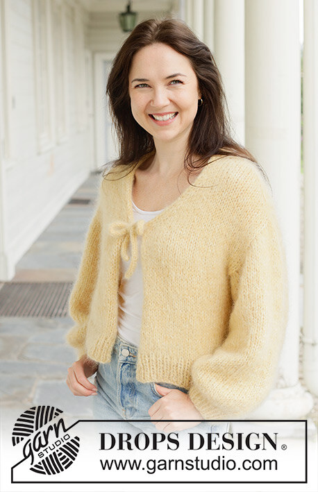 258-30 Lemon Fizz Cardigan by DROPS Design