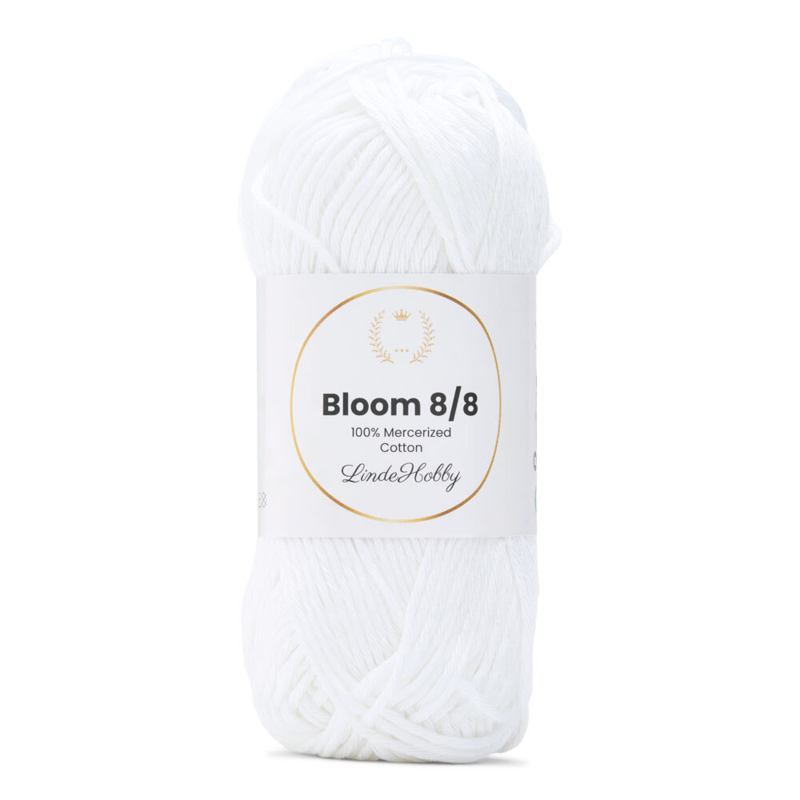 LindeHobby Bloom 8/8 Mercerized Cotton 02 Wit