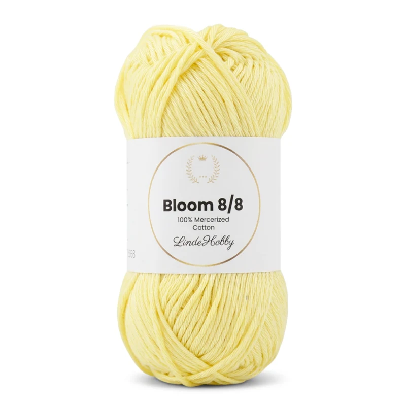 LindeHobby Bloom 8/8 Mercerized Cotton 21 Zachtgeel