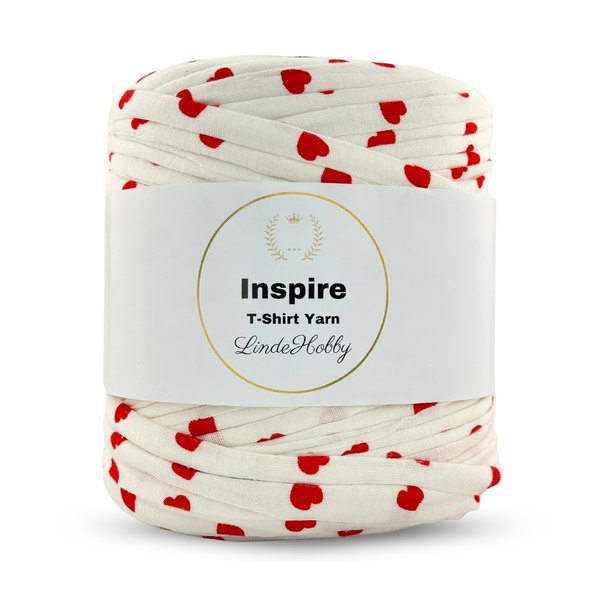 LindeHobby Inspire Print 04 Wit met rode hartjes