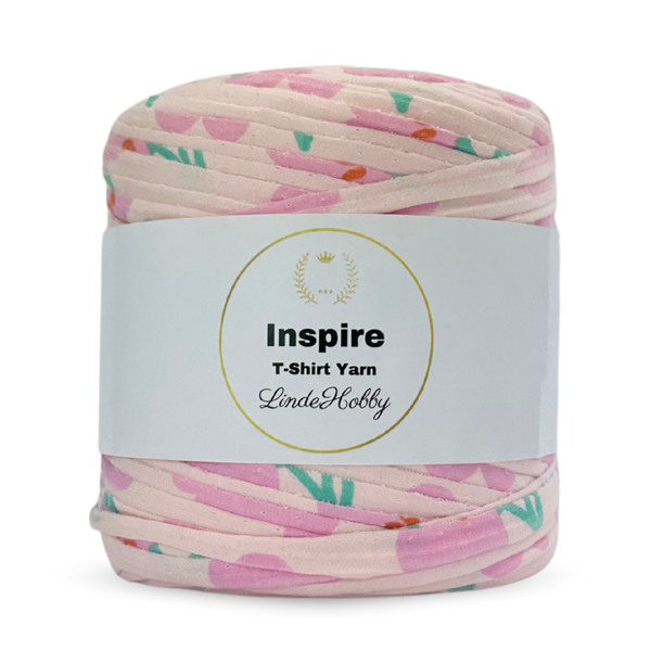 LindeHobby Inspire Print 116 Roze met bloemen