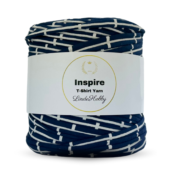 LindeHobby Inspire Print 35 Donkerblauw met witte print
