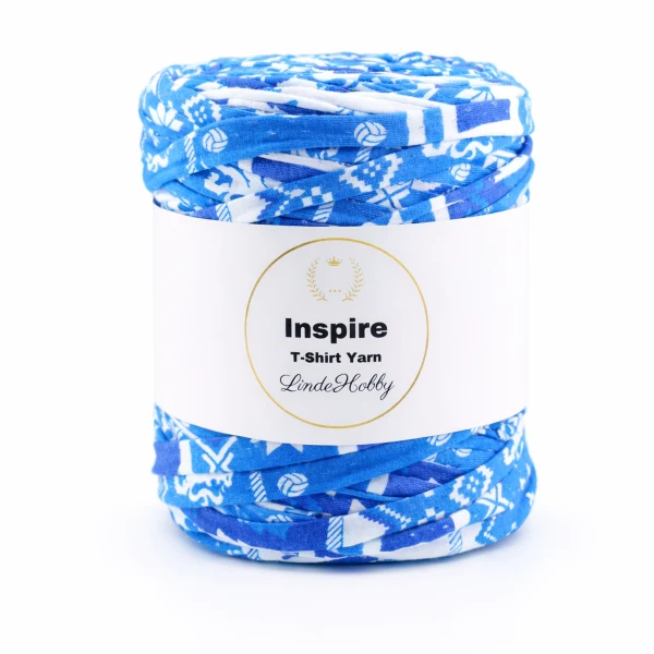 LindeHobby Inspire Print 30 Blauw met witte print