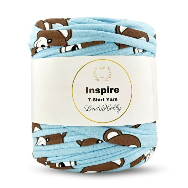 LindeHobby Inspire Print 24 Blauw met teddybeer